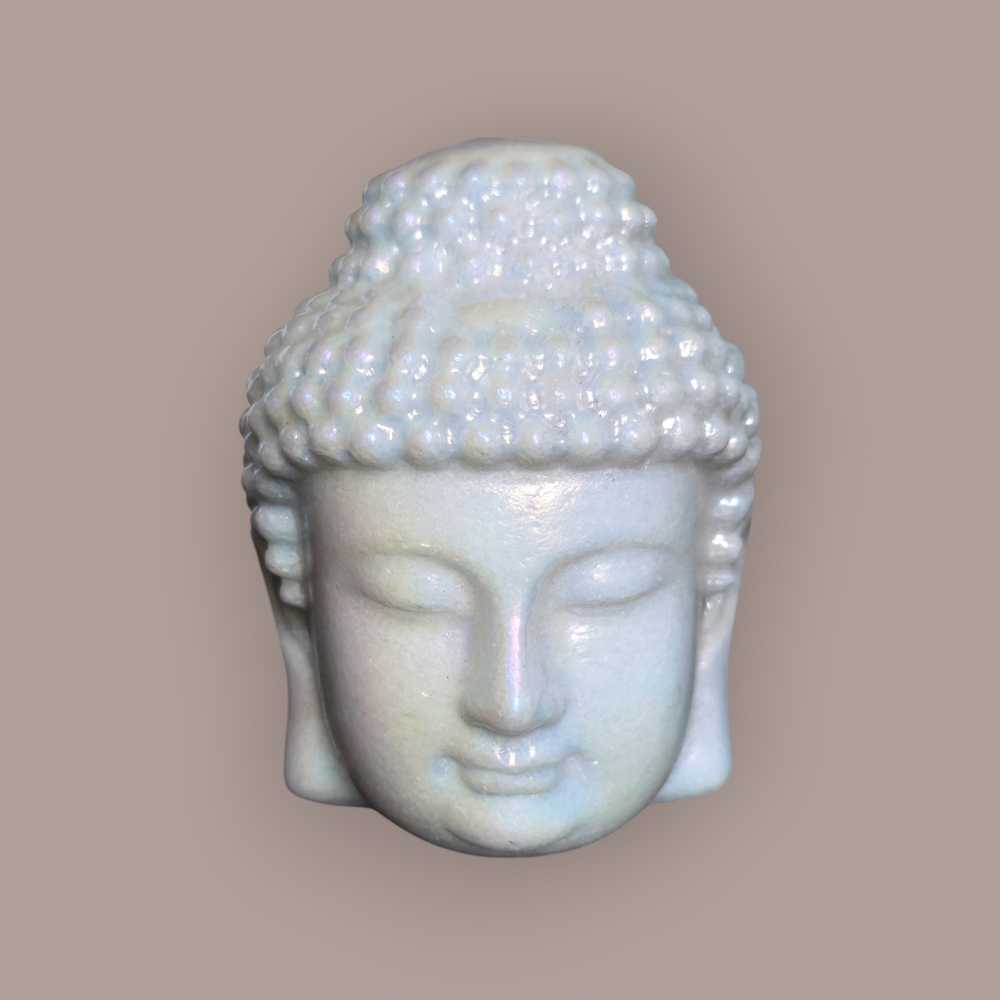 White Buddha Head Sculpture